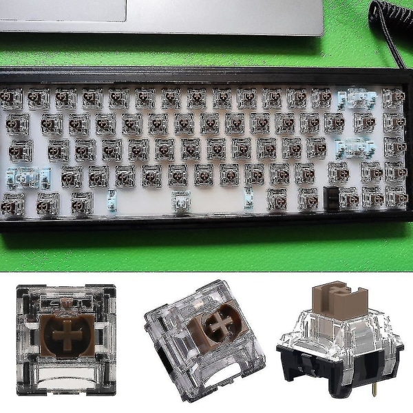 63,5 g Støvtæt Ttc Silent Brown V2 Switch Mekanisk tastatur Taktile switche