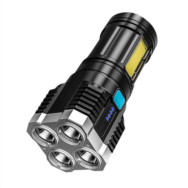 4-kärnig ficklampa superuppladdningsbar ficklampa Multi Led långdistans spotlight Cob Light kompatibel Outdoo-dt