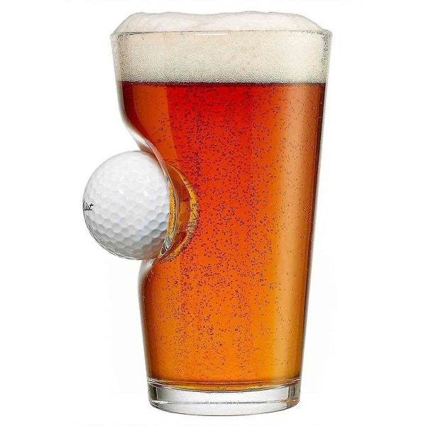 Unikt pintglas med ægte golfbold-produkt designet og håndlavet, hurtig forsendelse