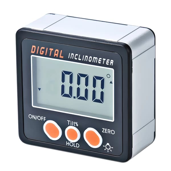 Digital inklinometer i aluminiumslegering 0-360°, elektronisk vinkelmåler med magnetisk base