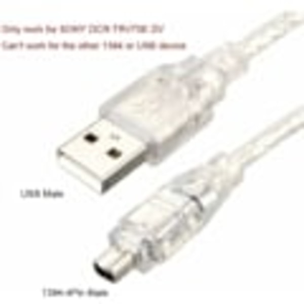 USB Hane till FireWire IEEE 1394 Adapterkabel. 4-stifts Hane för Sony DCR-TRV75E DV