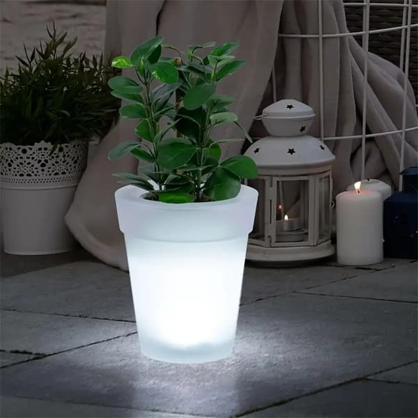 Solar Blomsterpotte Lys Hagebelysning Juledekorasjon Lysende Blomsterpotte