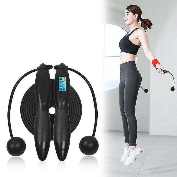 Smart hoppetau Fitness Sport hoppetau med anti-skli håndtak med anti-skli håndgrep med LCD-skjerm Viser