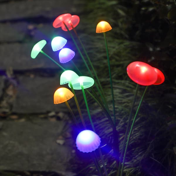 LED Utendørs Sopp Manet Swing Solcellelys Hage Vanntett LED Fargelys 2 stk
