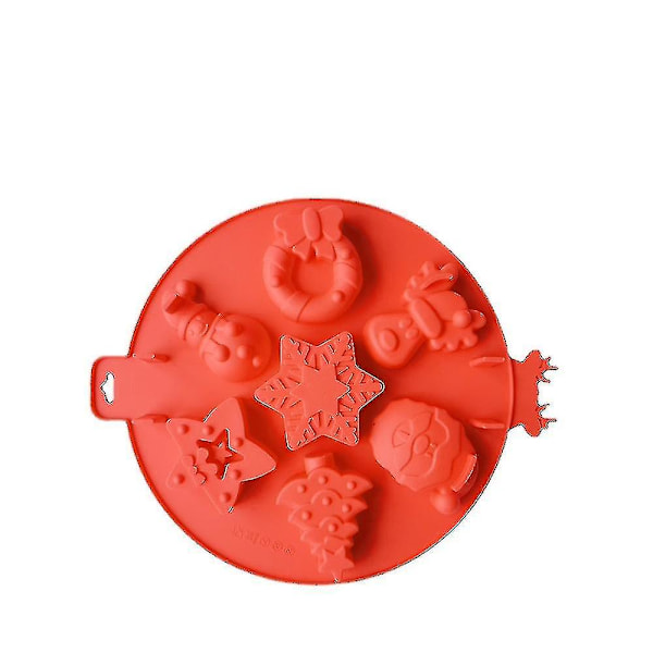 Silicone Round Christmas Mold Christmas Decoration Diy Creative Tree Elk Hat Bell Snowman A