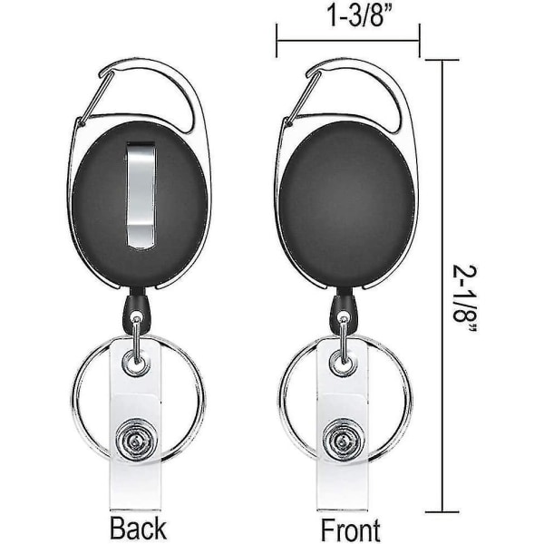 6-pack utdragbar nyckelring, hopfällbar ID-kortshållare, nyckelband med utdragbar rem för ID-kortshållare, korthållare, nyckelkort