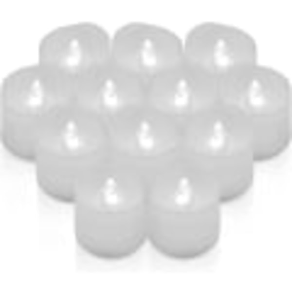 Opgraderede LED Flammeløse Fyrfadslys, 12 Pak Batteridrevne Flimrende Votivlys til Julefest - Kølig Hvid