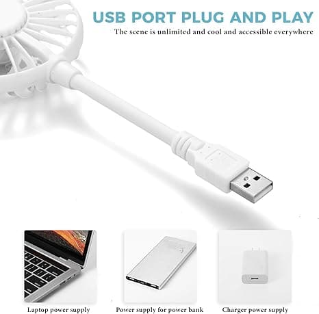 2 st USB Mini Roterbara Skrivbordsfläktar, Bärbara Tysta Kylfläktar
