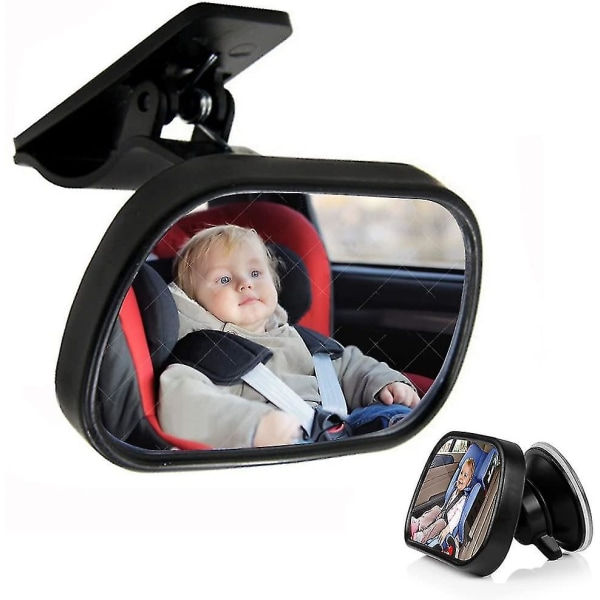 Bilinteriør Baby Observasjonsspeil - Rearview Mirror Baby Care Barneovervåking - 360 graders justerbar solskjerm Ryggespeil1110
