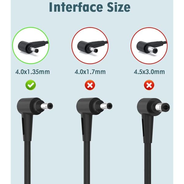 45W Oplader til ASUS Bærbare Computere – 19V Spænding, 2.37A Strøm – 4.0 x 1.35mm Interface – 1.5m Kabel – UX303U