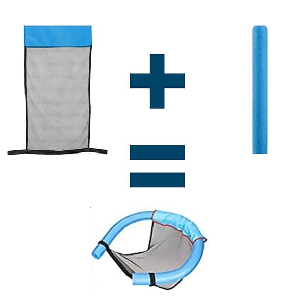 Pool Noodle Sling Mesh Stol Sling Mesh Pool Noodle Sling Mesh Sete for gutter og jenter, voksen, blå