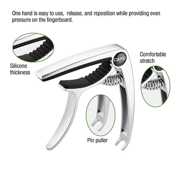 Guitar Capo, Capo, Capo til akustisk guitar, akustisk guitar capo, Capo til elektrisk guitar, akustisk guitar capo 6 strenge, Guitar Capo til akustisk