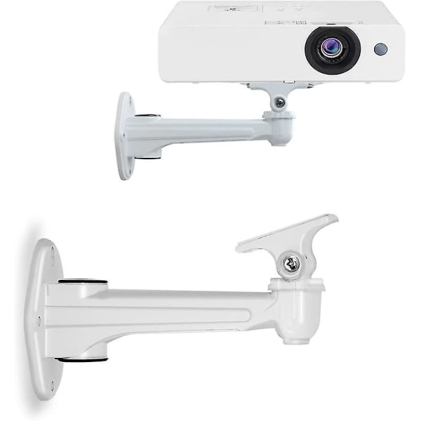 Miniprojektor vægmontering - Maksimal belastning 3 Kg - Længde: 16-20 Cm - Aluminiumsmateriale - Til CCTV/kamera/projektor/webcam - 360 Roterbar (hvid)