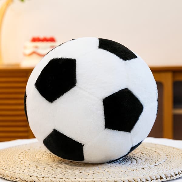 Blødt legetøjsfodbold, sort og hvid 20 cm diameter
