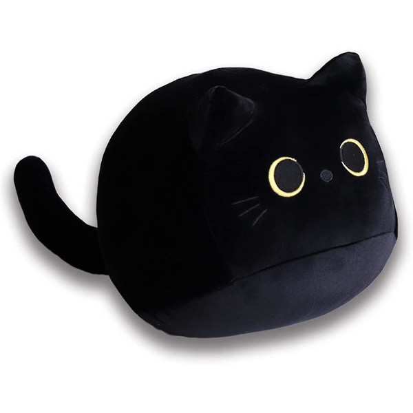 Musta kissan muotoinen tyynynukke Luova kissan muotoinen tyyny, nuket pehmo Musta kissa musta kissan pehmo Luova kissan muotoinen ristiselän tukityyny D