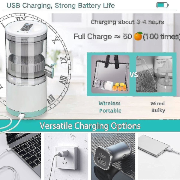 Elektrisk usb-lading juicepresser presser appelsin sitron juicer bærbar 45w 2023 Ny []