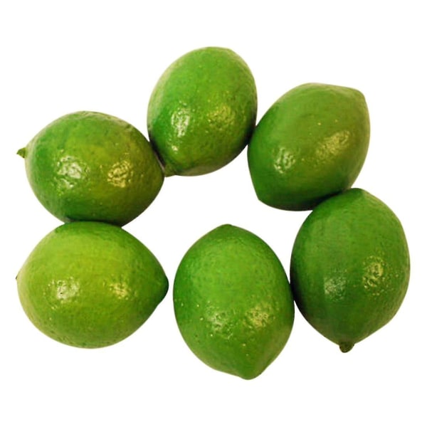 6 X Realistisk Naturtro Kunstig Plast Lime Citron Frugt Food Home Decor