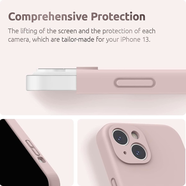 2 stykker grønt flytende silikonetui kompatibelt med iPhone 13 6,1 tommer, individuell beskyttelse for hver linse fortykket premium silikondeksel for iPhone