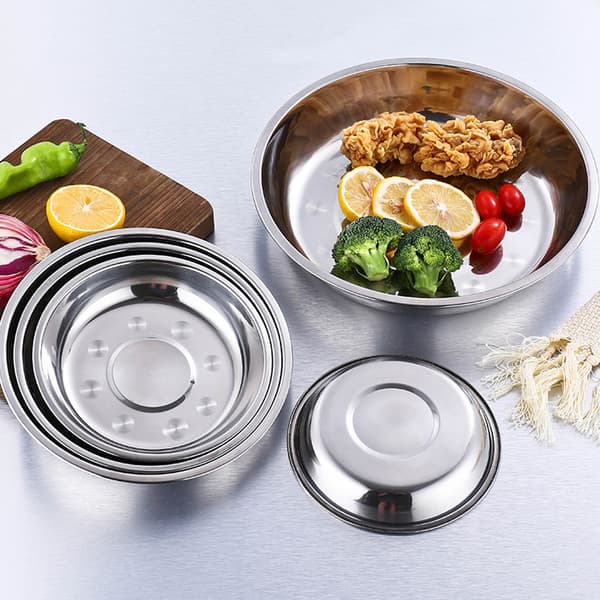 Hundskålar Kattskålar (Rostfria skålar, Disk 2-pack), 22CM