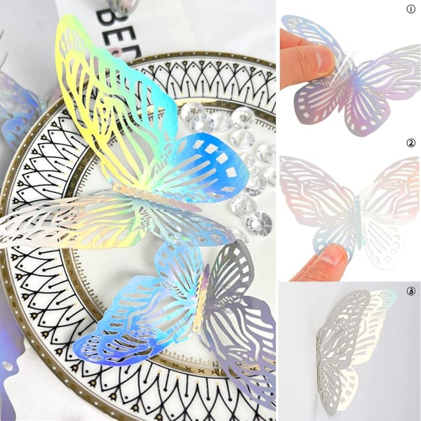 72 deler 3d sommerfugler dekorative sommerfugler veggklistremerker 3d sommerfugler veggklistremerker Hjemmedekorasjon Sommerfugler veggklistremerker Sommerfugldekorat