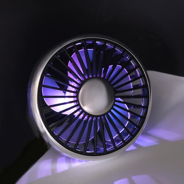USB Bilventilator, 3 Hastigheder 360° Roterbar Lydløs Køleventilator