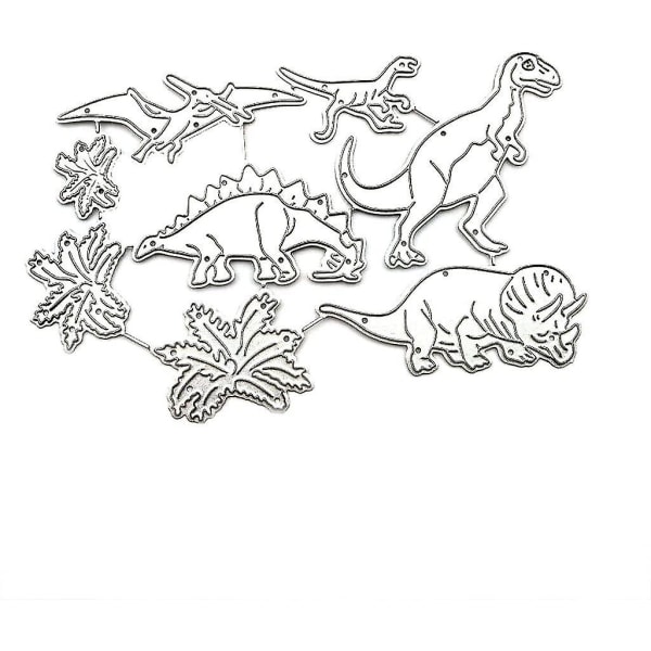 Dinosaur Metallskjærende Stanser Stencil for Kortlaging - DIY Scrapbooking Album Papirkort Mal