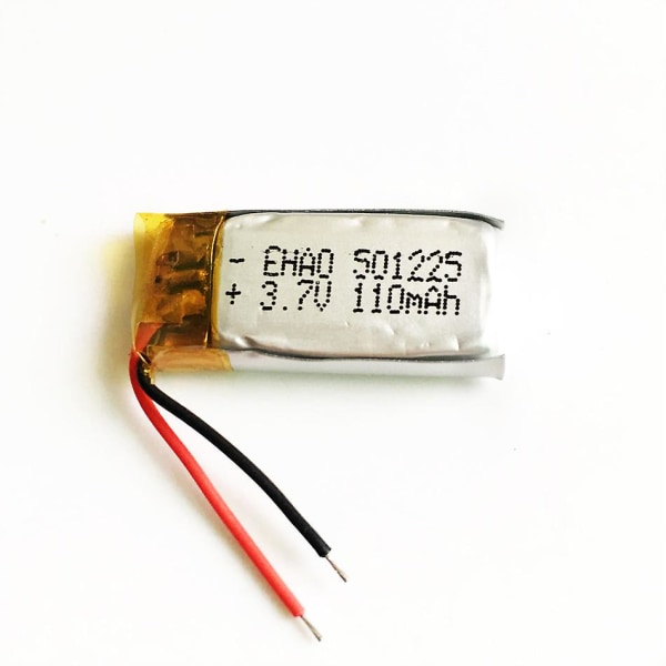 2 st 3,7v 110mah 501225 Litiumpolymer Lipo Uppladdningsbart Batteri Kompatibel Mp3 Hörlurar Recorder Pad Dvd Bluetooth Headset Video