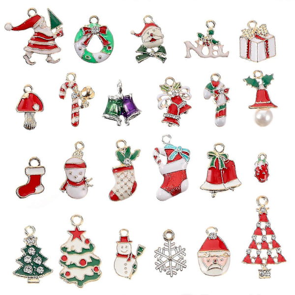 23pcs Christmas Jewelry Pendants Chic Festive Diy Pendents Diy Accessories Diy Charms For Necklaces Earrings Bags