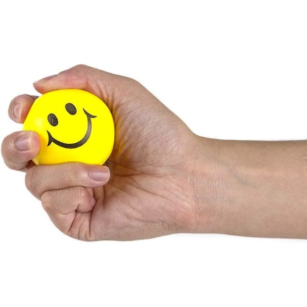 Saytay Smile Face Stress Balls (bulk Pack Of 24) Til Børn Og Voksne, 2 Tommer Gule Sjove Happy Face Squeeze Balls Til Angstlindring, Håndterapi Eller S