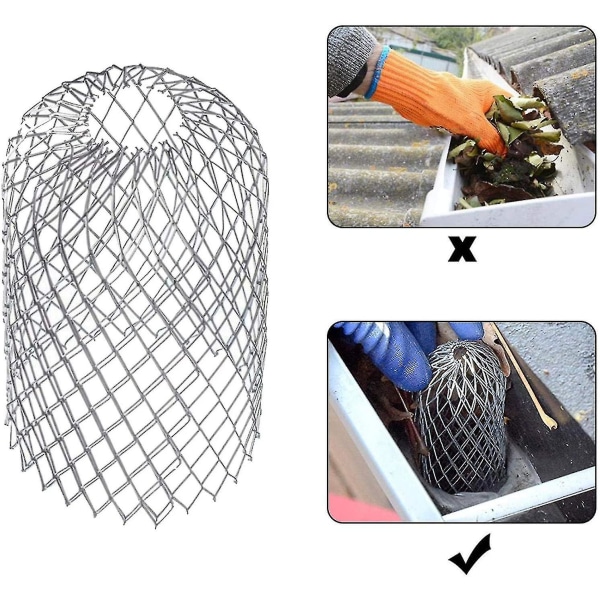 4 stykker til tagrende Ca. tagrende filtre tagrende mesh Stop blad si Løv beskyttelse tagrende afdækning rustfrit stål 8*15cm XXF