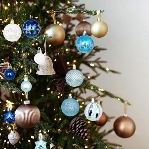 Brudsikkert julekuglepynt sæt til træ- og borddekoration
