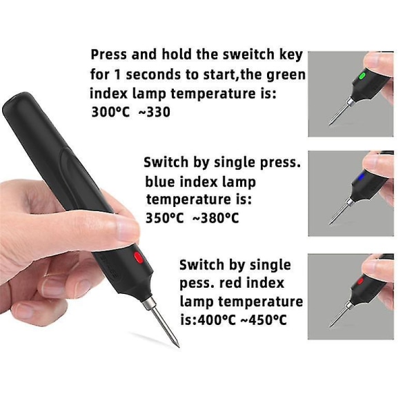 8w-15w USB lödkolv set justerbar temperatur Portable Home-dt