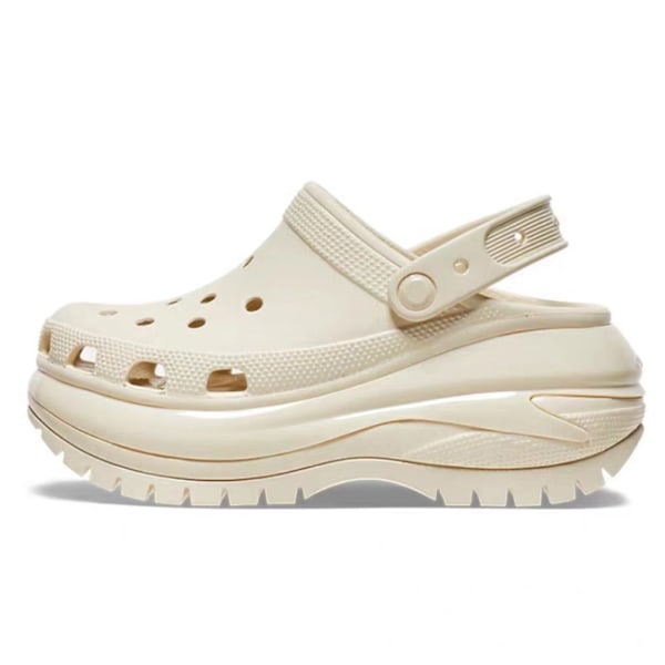 Crocs Classic Mega Crush Clog - Mustat Naisten Sandaalit - Erittäin Paksu Crush-Pohja Bone white M4W6/36