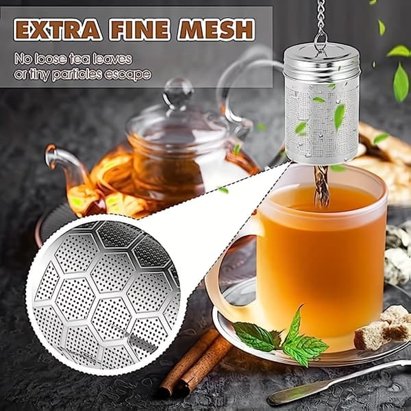 SUS304 Rustfrit Stål Te-infuser med Finmasket, Genanvendelig Te-si til Løsbladet Urte-, Sort-, Grøn- og Hvid Te