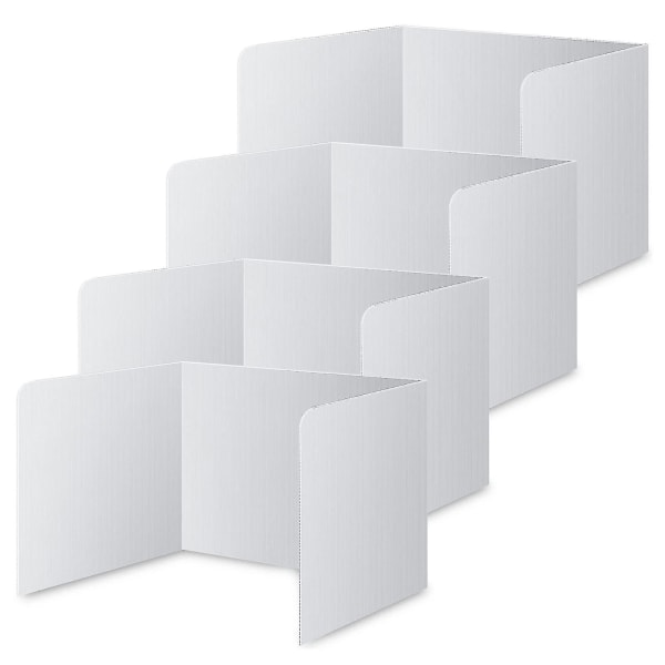 4 stk Privacy Shield Sammenleggbar Gjenbrukbar Plast Skrivebordsdeler Mappestudie Carrel Nysvakt Kontorrekvisita