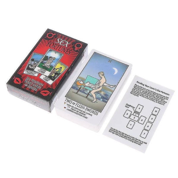 12*7cm Sex Fortunes Sex Position Tarotkort för älskare Vuxen Sex Tarot Deck Card