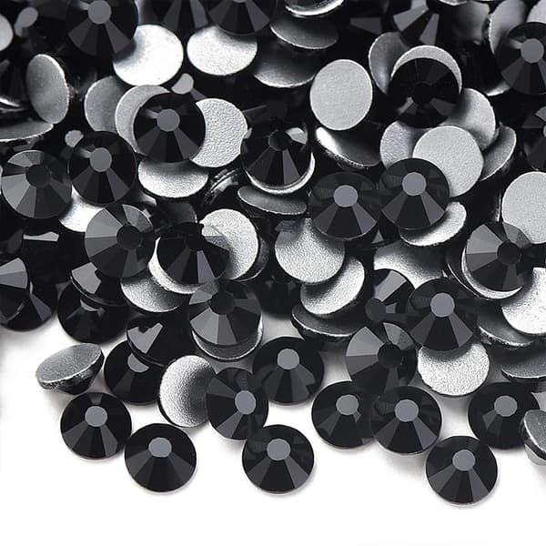 Flade Bagside Rhinestones Neglekunst, sort