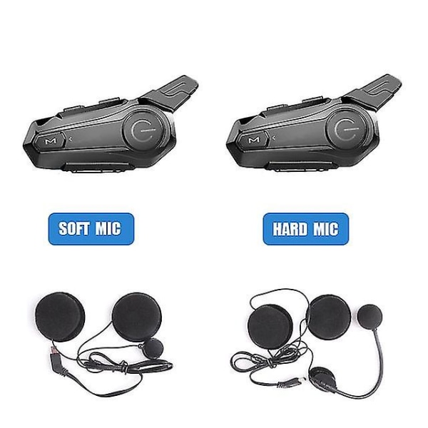 2stk Bluetooth Intercom Motorcykel Halvhjelm Bluetooth Headset Til 2 Intercomunicador Wireless He