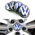 4-Pakning - Volkswagen VW Senterkopp/Hjul Emblem - Bil 65mm Blå
