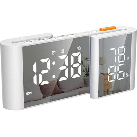 LED digital vekkerklokke FM-radio USB-lading slumrefunksjon temperaturvisning