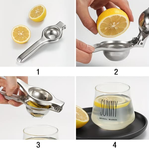 2-pack manuell citronpress i rostfritt stål, bärbar handpress för apelsin, lime och citron