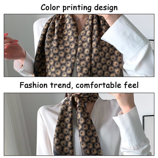 Sidenscarf för damer, huvudduk, halsduk