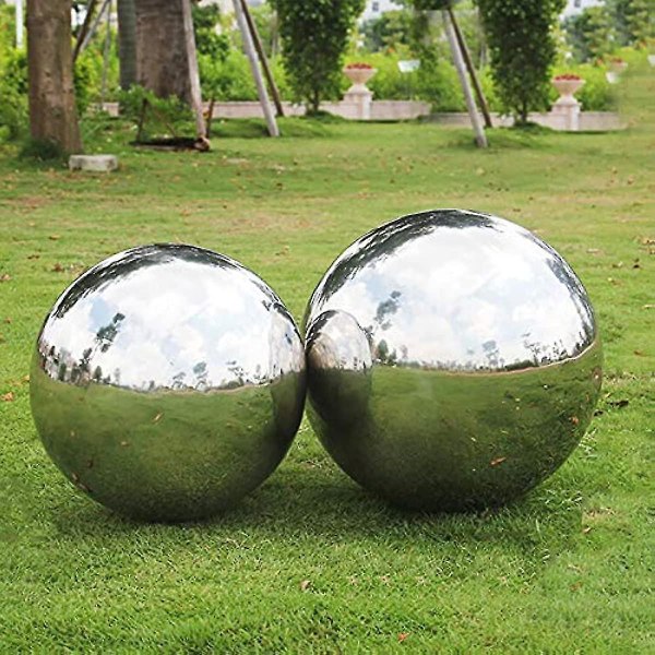 Youyijia 4 stk stirrende bolde 100-200 mm rustfrit stål spejl poleret reflekterende hule kugle Have ornamentkugler til hjemme pool dam udendørs jul