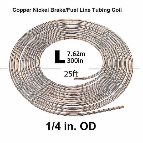 1/4 Inch Od Auto Fittings Brake Line Tubing 25 Foot Coil Car