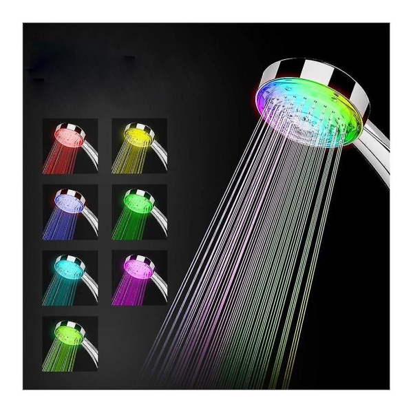 Färgglad duschhuvud Dusch Handdusch med färgskiftande 7-färgs ljus automatisk kran