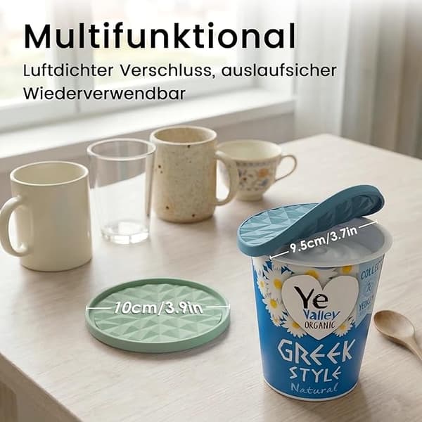 Stort yoghurtlock för yoghurtkoppar 500 g, set om 4