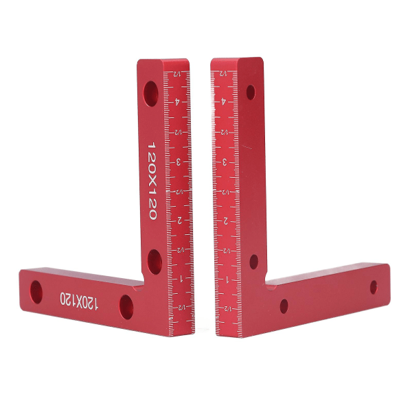 2 kpl Oikeakulmakiinnikkeet alumiiniseosmateriaali eloksoitu kirkas asteikko punainen 90 asteen asemointityökalu, joka on yhteensopiva Ensuring Balance-YM:n kanssa