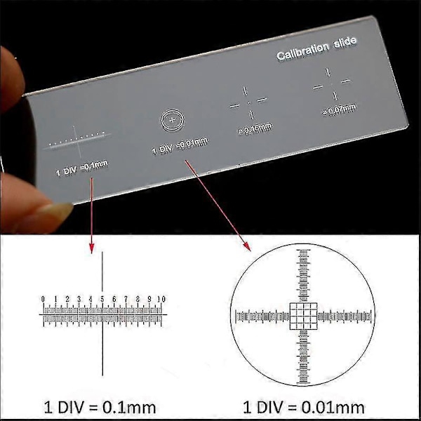 926 0,01 mm Mikroskopglas Retikel Kalibreringsglas Linjal Kors Mikroskop Kalibreringslinjal Steg Mikrometer