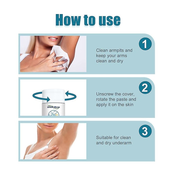 Armhule lugtfjerner kvinde til stærk sved Kropslugt Antisvedende deodorant til mænd Antiperspirant Langtidsholdbar underarm
