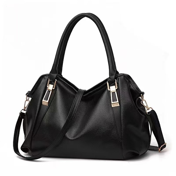Dame Håndtasker Crossbody Tasker, Dame Stor Kapacitet Bløde Kunstlæder Skuldertasker, Top Håndtag Crossbody Tasker, Sort
